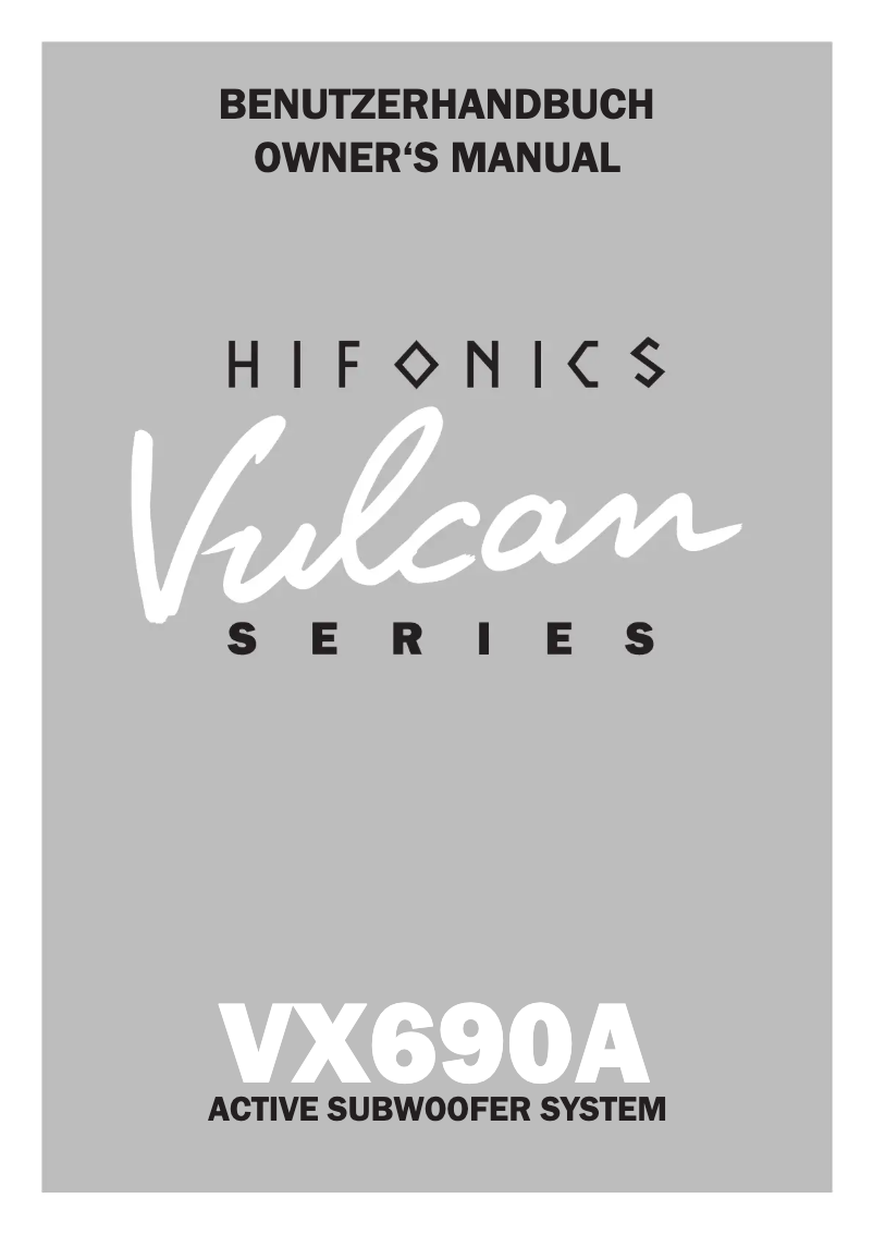 Page 1 de la notice Manuel utilisateur Hifonics Vulcan VX690A