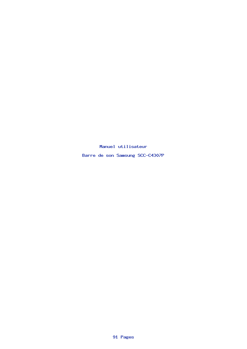 Page 1 de la notice Manuel utilisateur Samsung SCC-C4307P