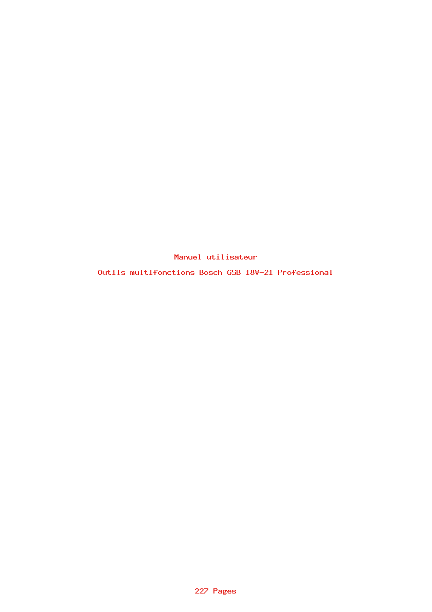 Page 1 de la notice Manuel utilisateur Bosch GSB 18V-21 Professional