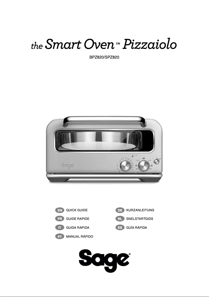 Page 1 de la notice Manuel utilisateur Sage the Smart Oven Pizzaiolo BPZ820