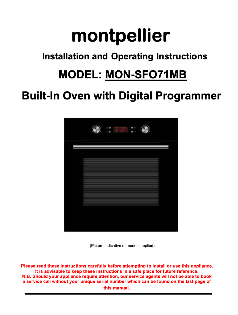 Page 1 of the manual User Manual Montpellier SFO71MB