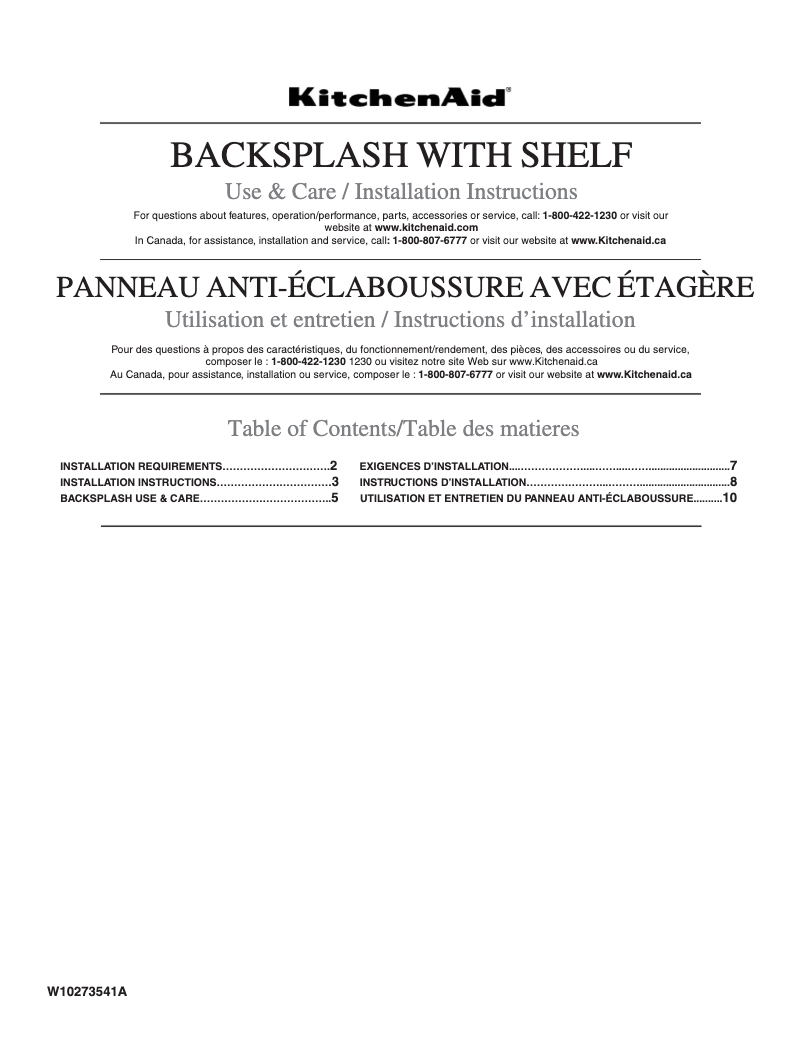 Page 1 de la notice Manuel utilisateur Maytag W10225948