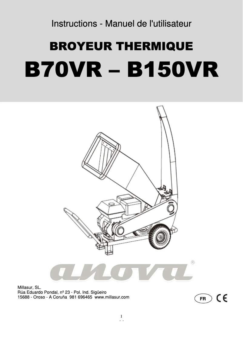 Page 1 de la notice Manuel utilisateur Anova BIO150VR