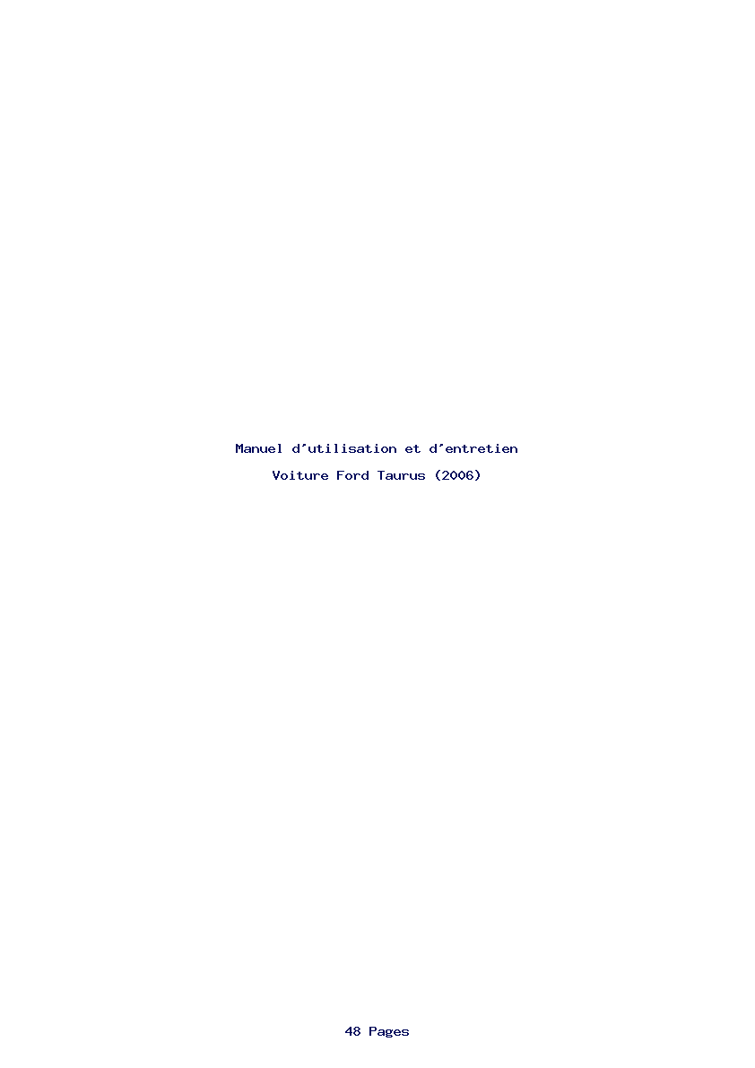 Image de la première page du manuel de l'appareil Taurus (2006)