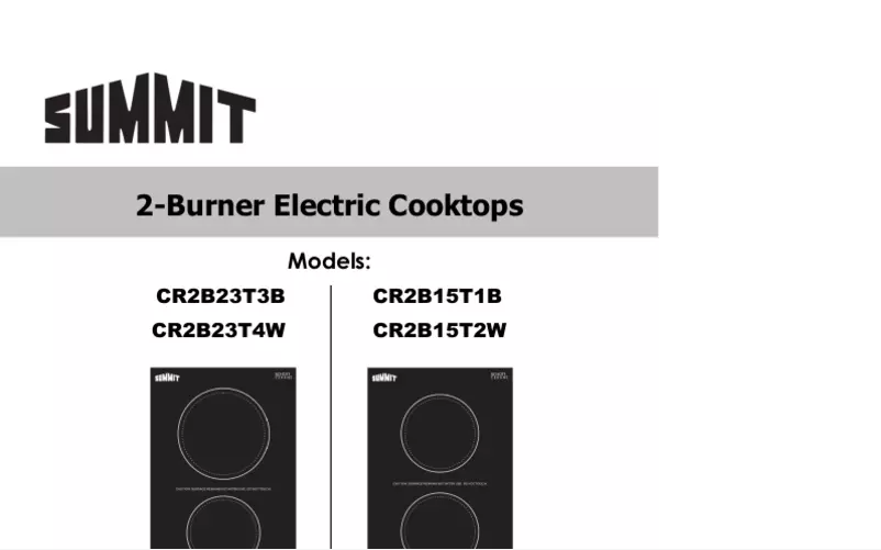 Page 1 de la notice Manuel utilisateur Summit CR2B15T2W