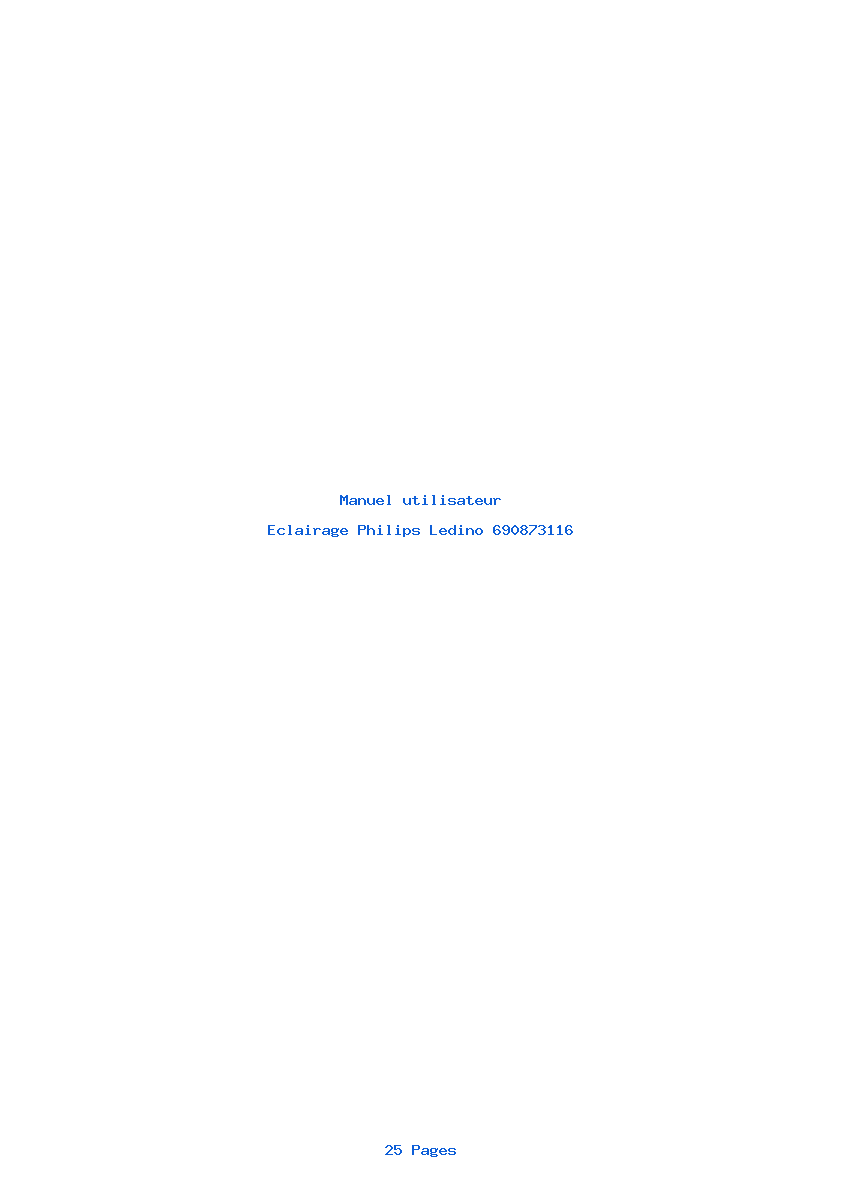 Page 1 de la notice Manuel utilisateur Philips Ledino 690873116