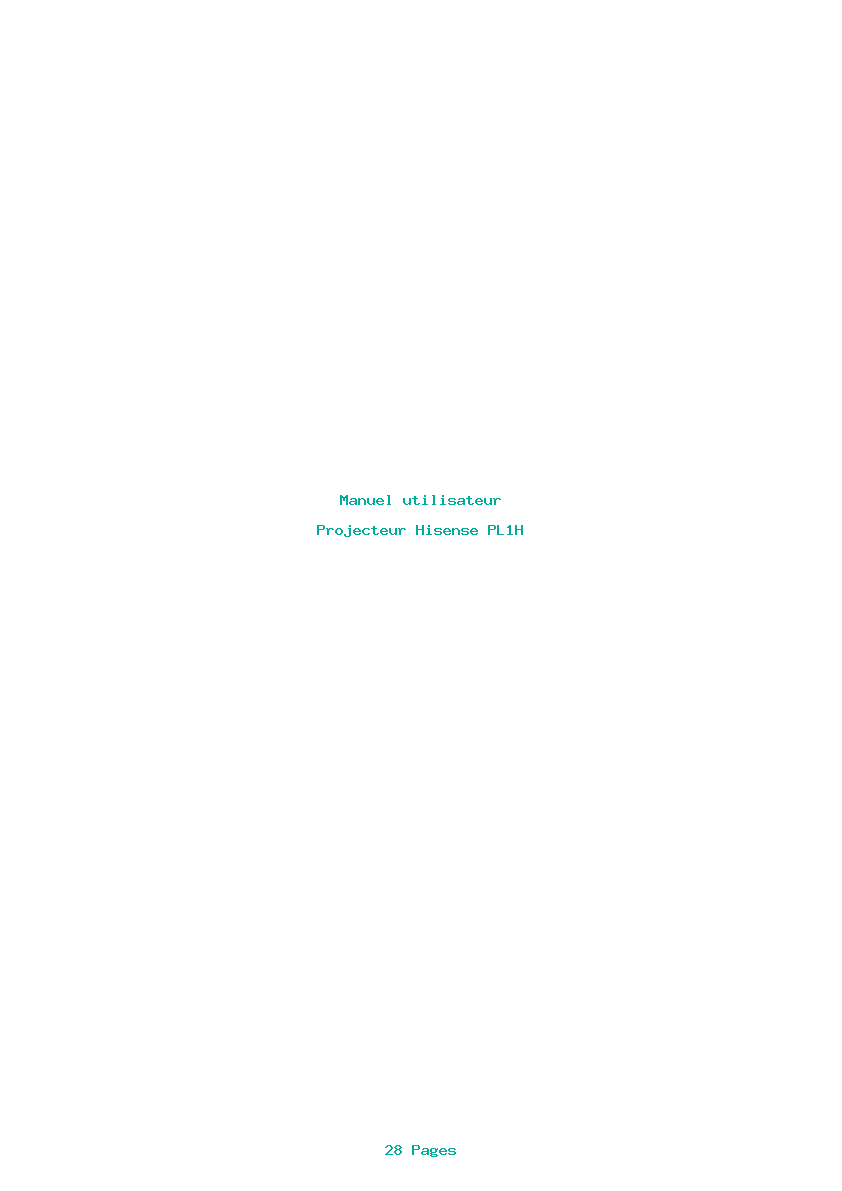 Page 1 de la notice Manuel utilisateur Hisense PL1H