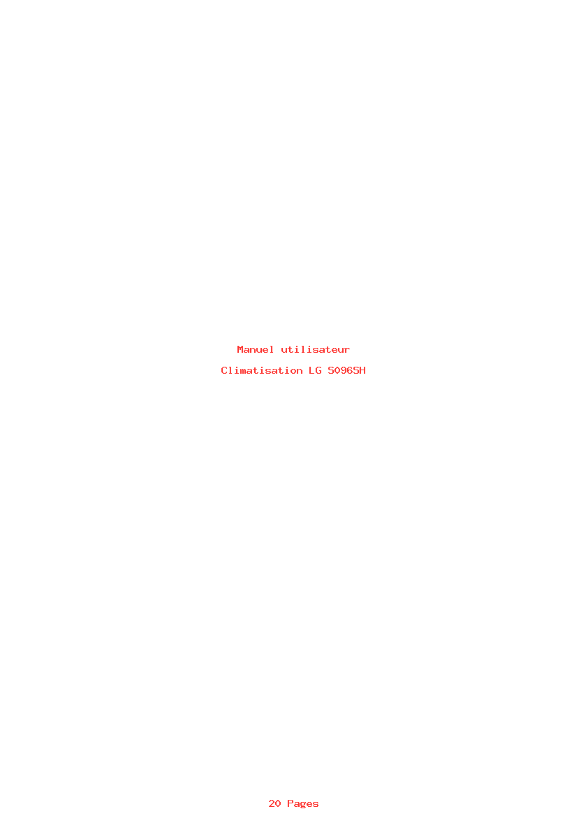 Page 1 de la notice Manuel utilisateur LG S096SH