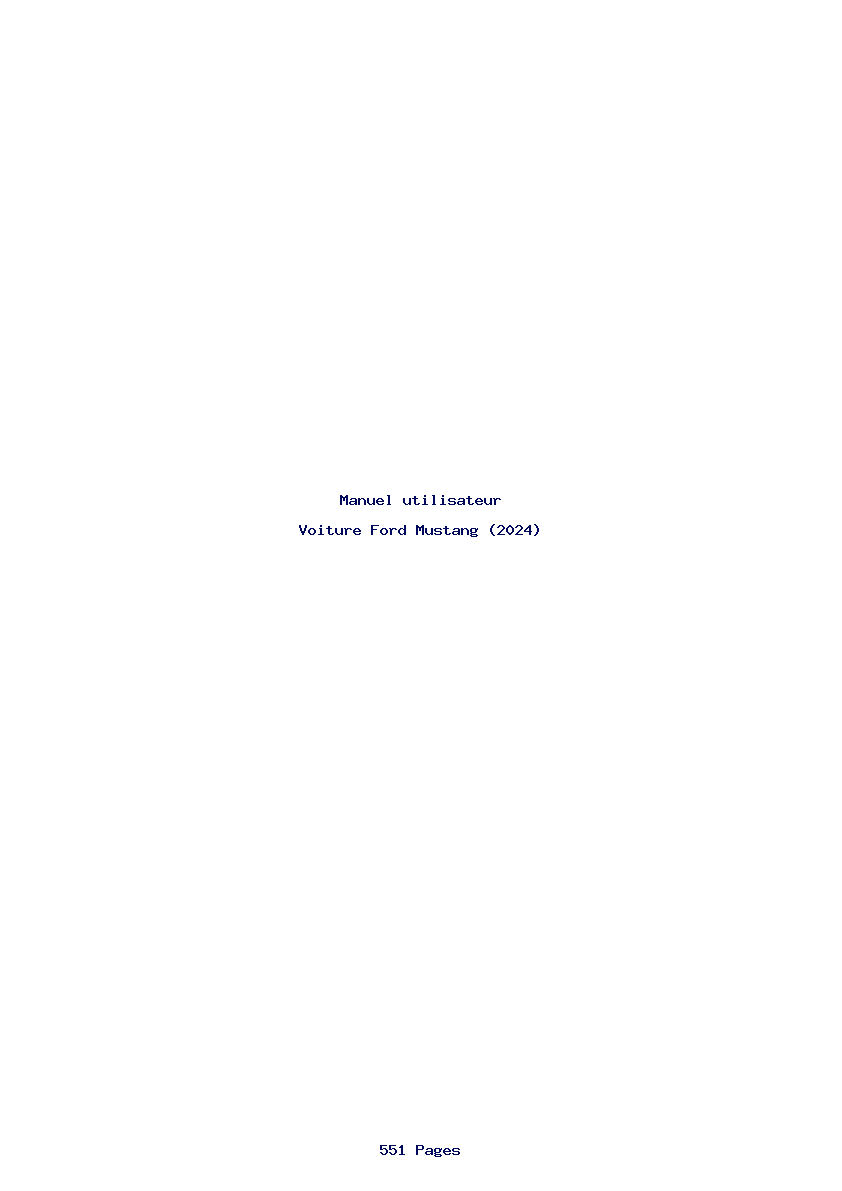 Page 1 de la notice Manuel utilisateur Ford Mustang (2024)
