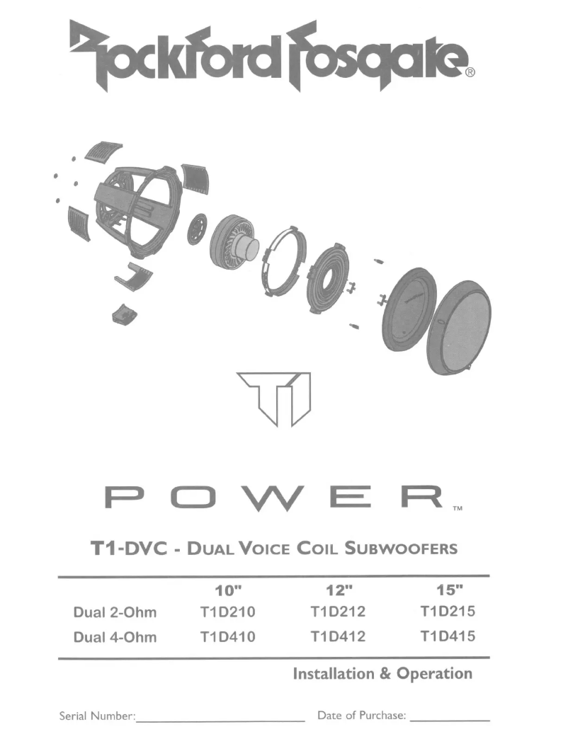 Página 1 del manual Manual de usuario Rockford Fosgate Power T1D410