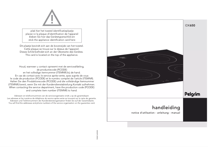 Página 1 del manual Manual de usuario Pelgrim IDK 650