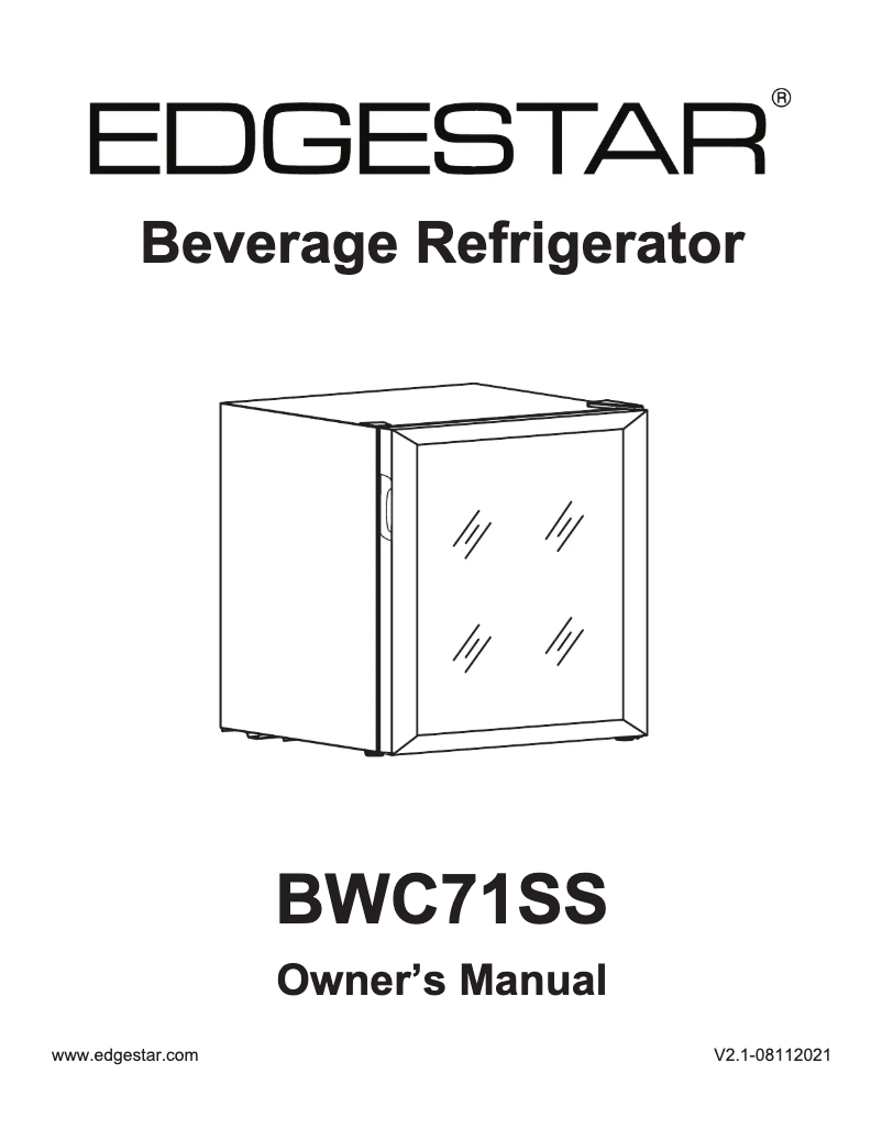 Página 1 del manual Guía de instalación EdgeStar BWC71SS