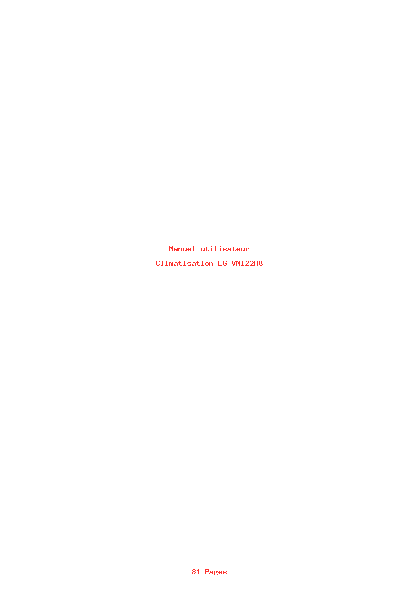 Page 1 de la notice Manuel utilisateur LG VM122H8