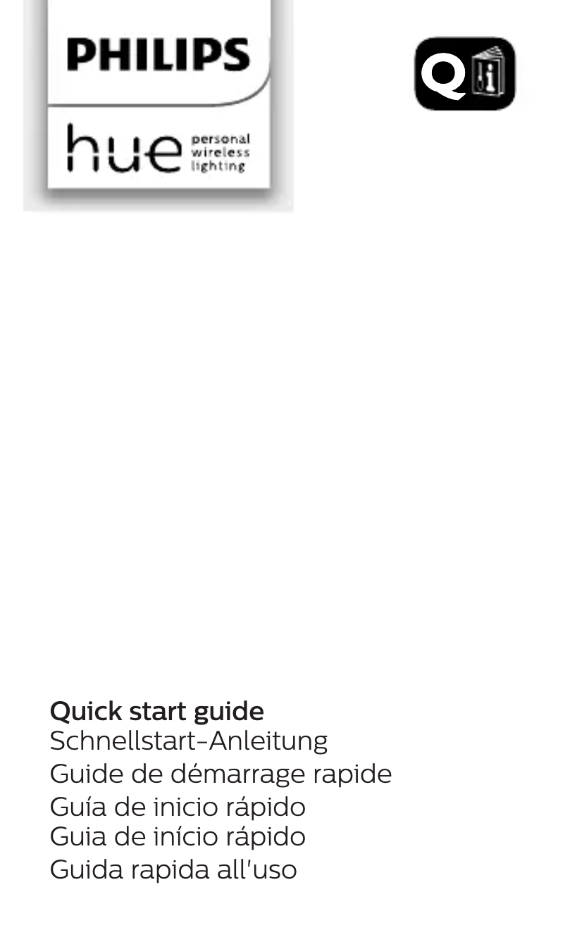 Image de la première page du manuel de l'appareil Hue White & Color E27