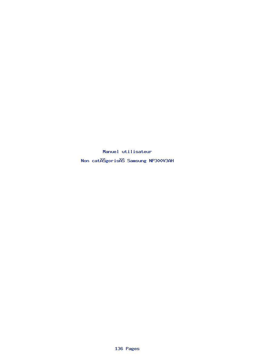 Page 1 de la notice Manuel utilisateur Samsung NP300V3AH
