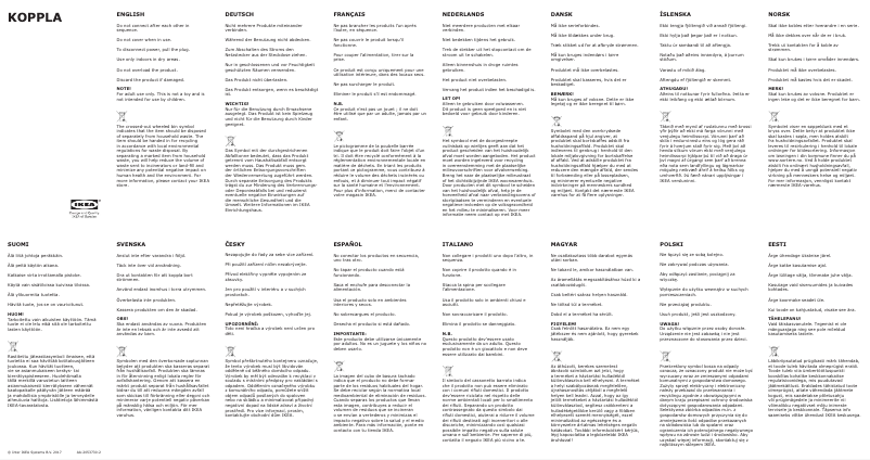 Image de la première page du manuel de l'appareil KOPPLA 105.420.83