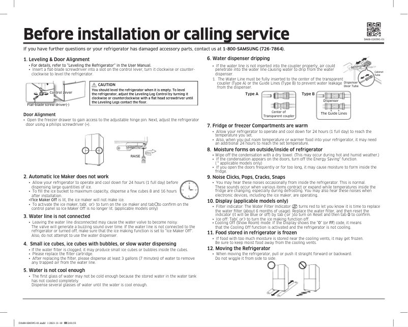 Página 1 del manual Guía de instalación Samsung RF22A4220S9