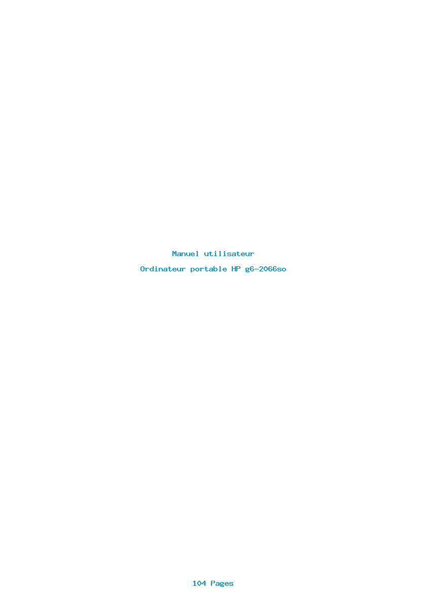 Page 1 de la notice Manuel utilisateur HP g6-2066so