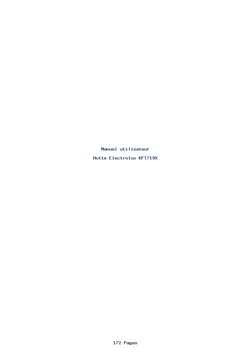 Page 1 de la notice Manuel utilisateur Electrolux KFT719X