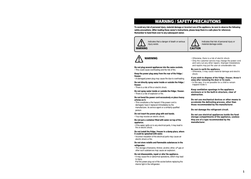 Page 1 de la notice Manuel utilisateur Daewoo RF420NT