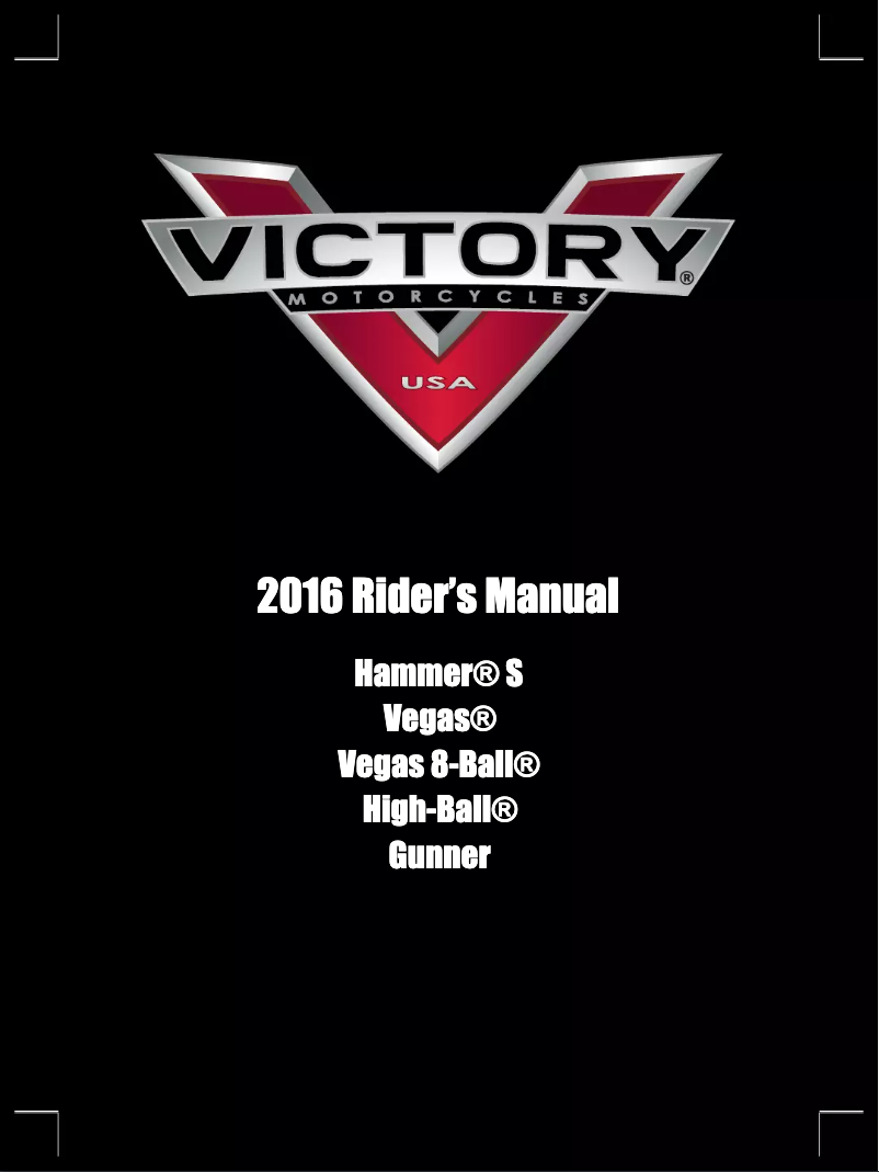 Page 1 de la notice Manuel utilisateur Victory Vegas (2016)
