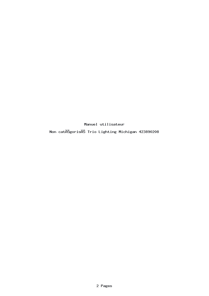 Page 1 de la notice Manuel utilisateur Trio Lighting Michigan 423890208