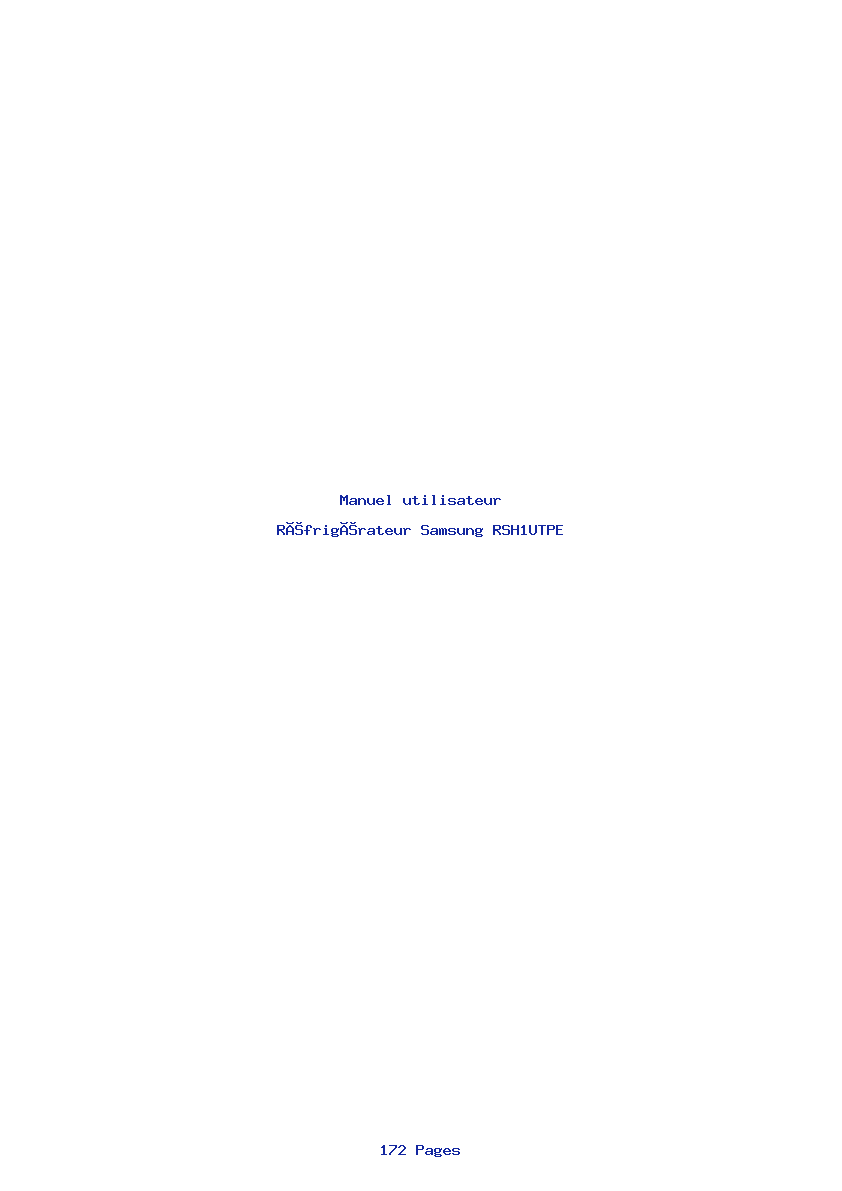 Page 1 de la notice Manuel utilisateur Samsung RSH1UTPE