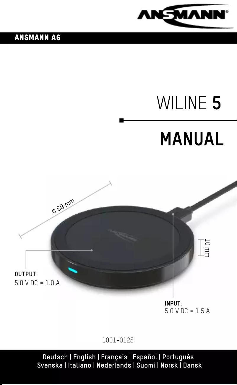 Page 1 de la notice Manuel utilisateur Ansmann WiLine 5