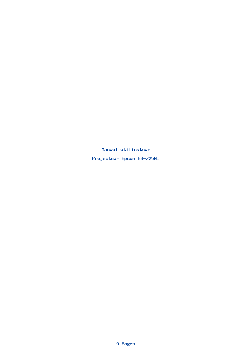 Page 1 de la notice Manuel utilisateur Epson EB-725Wi