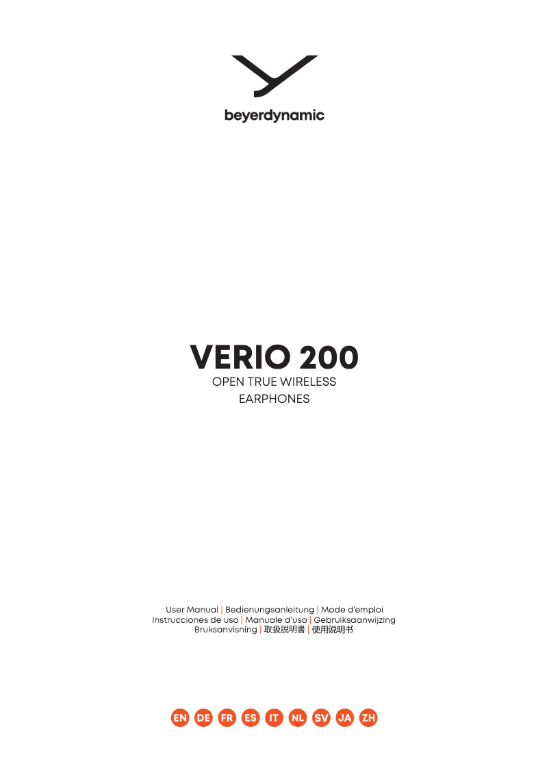 Page 1 de la notice Manuel utilisateur Beyerdynamic VERIO 200