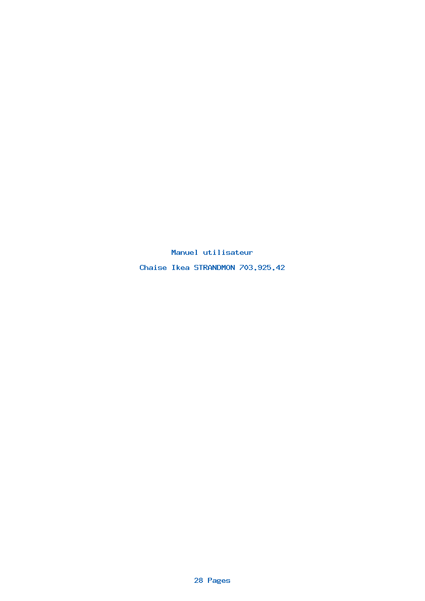 Page 1 de la notice Manuel utilisateur Ikea STRANDMON 703.925.42