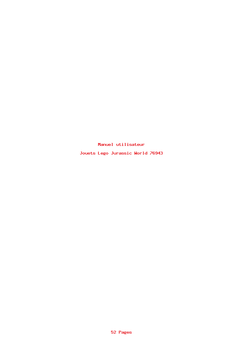 Page 1 de la notice Manuel utilisateur Lego Jurassic World 76943