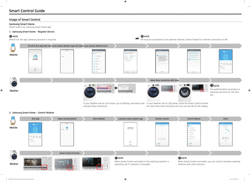 Página 1 del manual Guía de instalación Samsung WW12BB944DGB