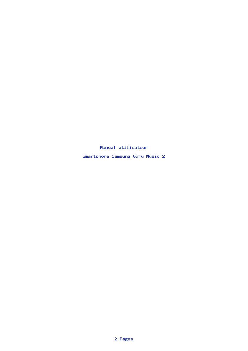 Page 1 de la notice Manuel utilisateur Samsung Guru Music 2