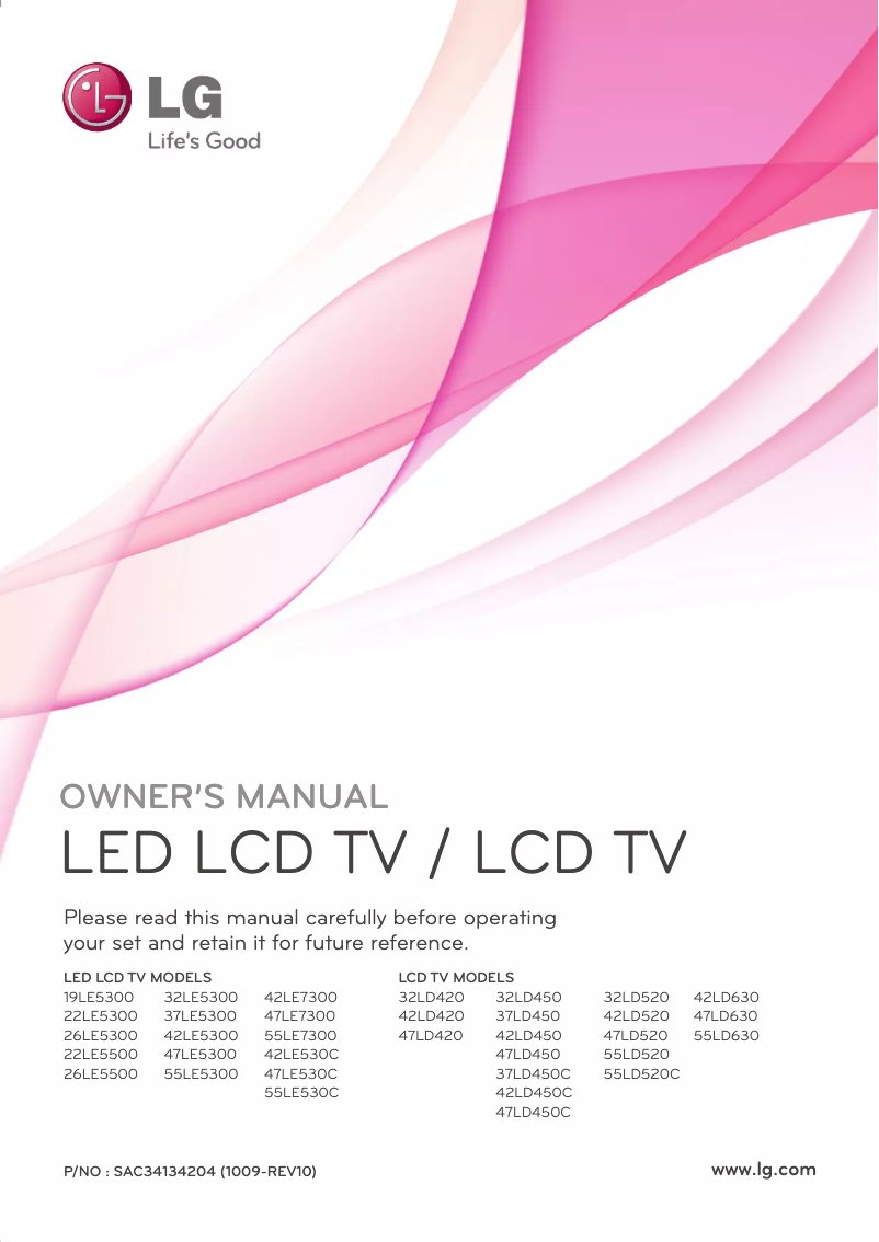 Page 1 de la notice Manuel utilisateur LG 47LD490