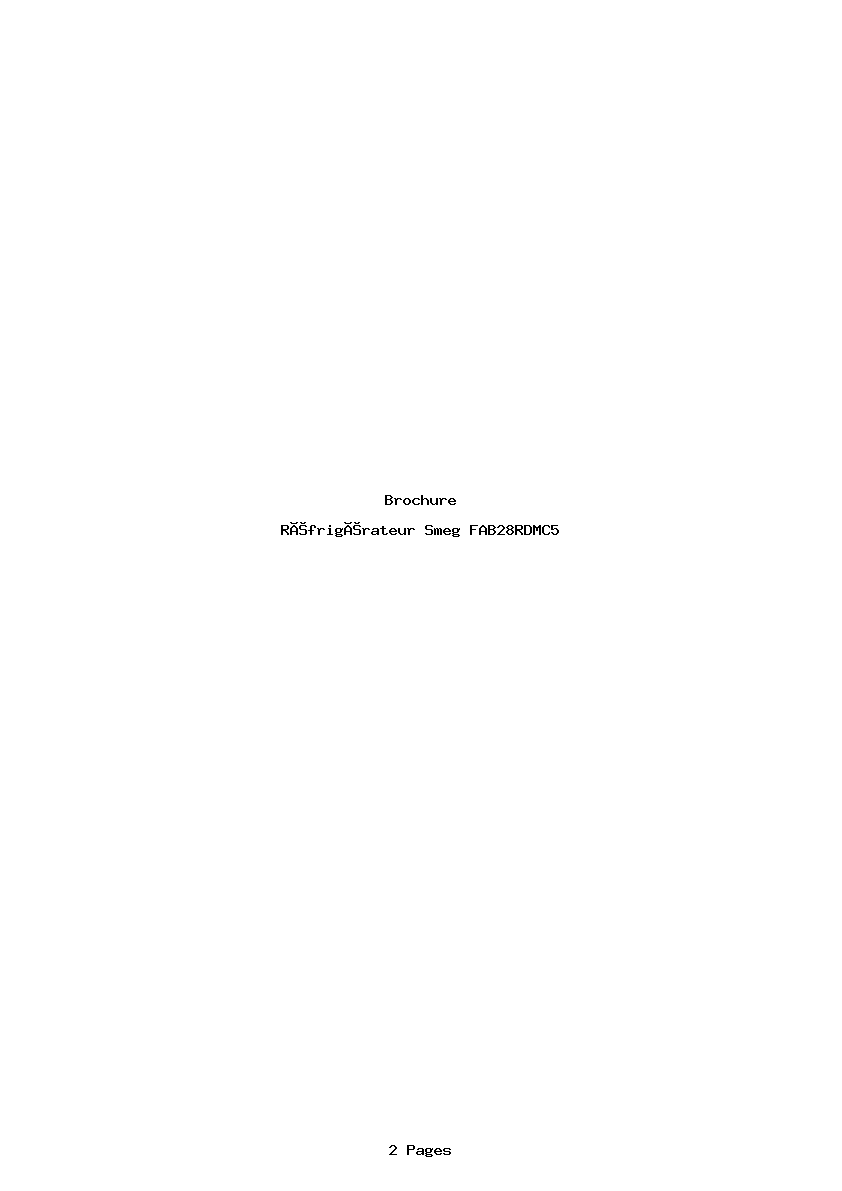 Page 1 de la notice Brochure Smeg FAB28RDMC5