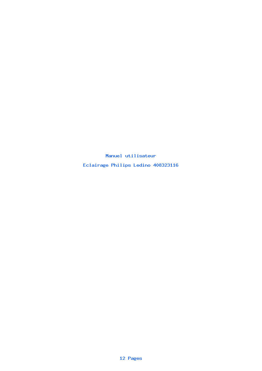 Page 1 de la notice Manuel utilisateur Philips Ledino 408323116