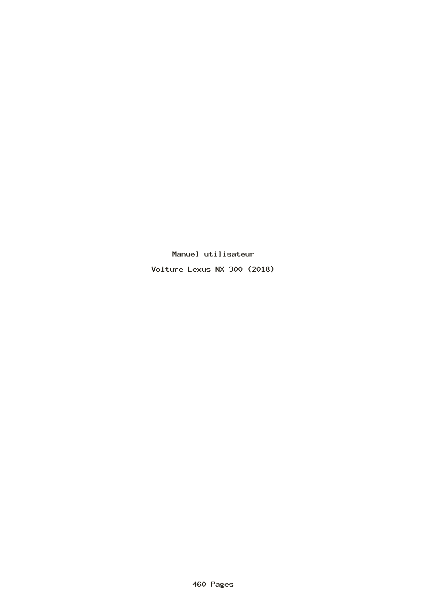 Page 1 de la notice Manuel utilisateur Lexus NX 300 (2018)