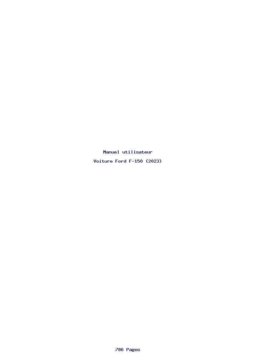 Page 1 de la notice Manuel utilisateur Ford F-150 (2023)