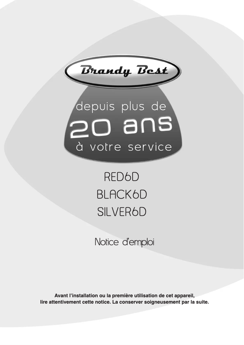 Page 1 de la notice Manuel utilisateur Brandy Best RED6D