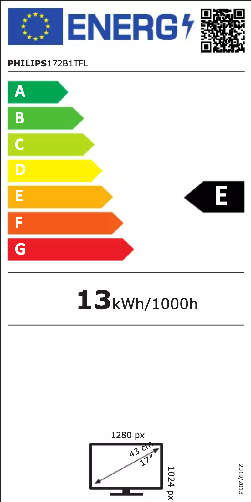Page n°1 - Label énergétique Philips 172B1TFL