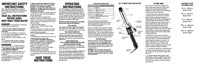 Page 1 de la notice Manuel utilisateur Conair CD82GNR