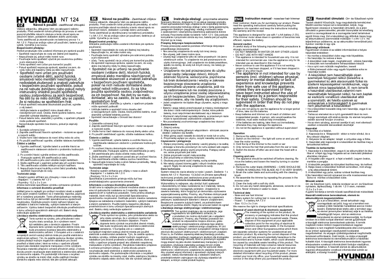 Página 1 del manual Manual de usuario Hyundai NT 124