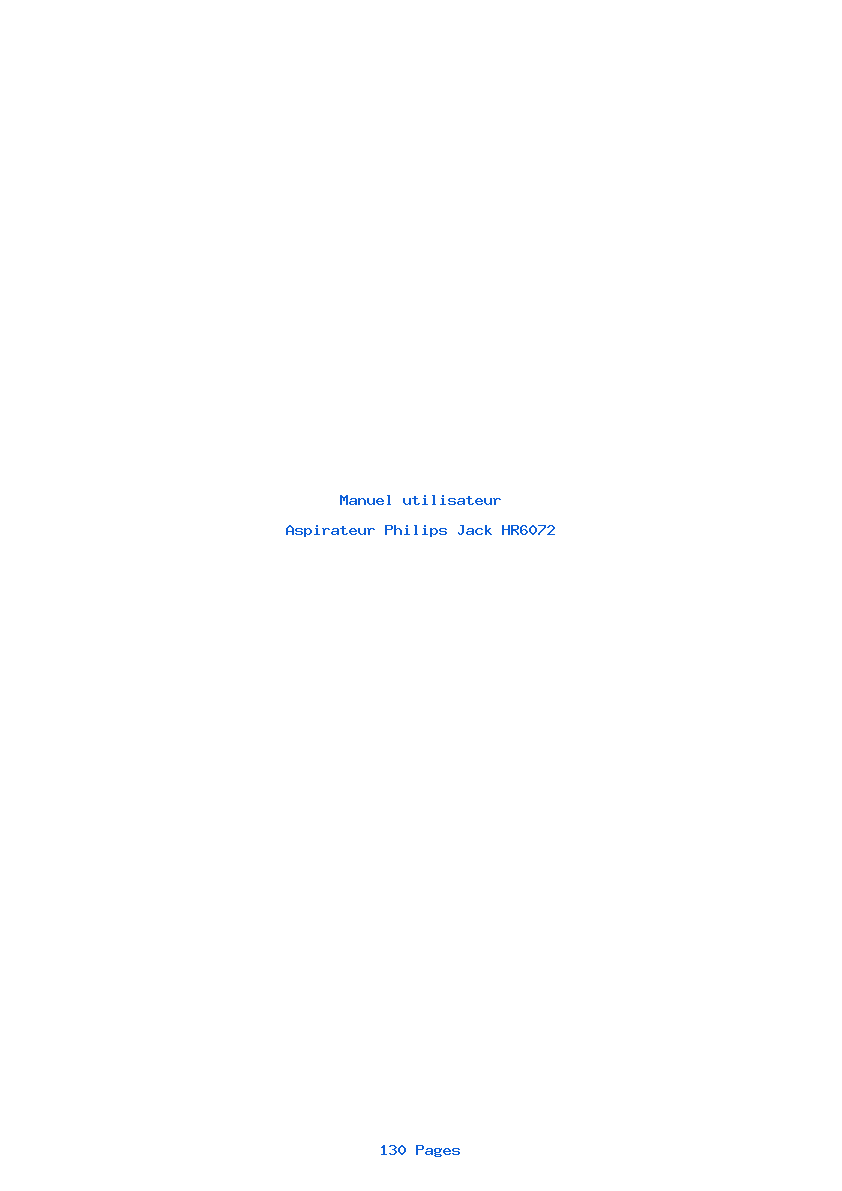 Page 1 de la notice Manuel utilisateur Philips Jack HR6072