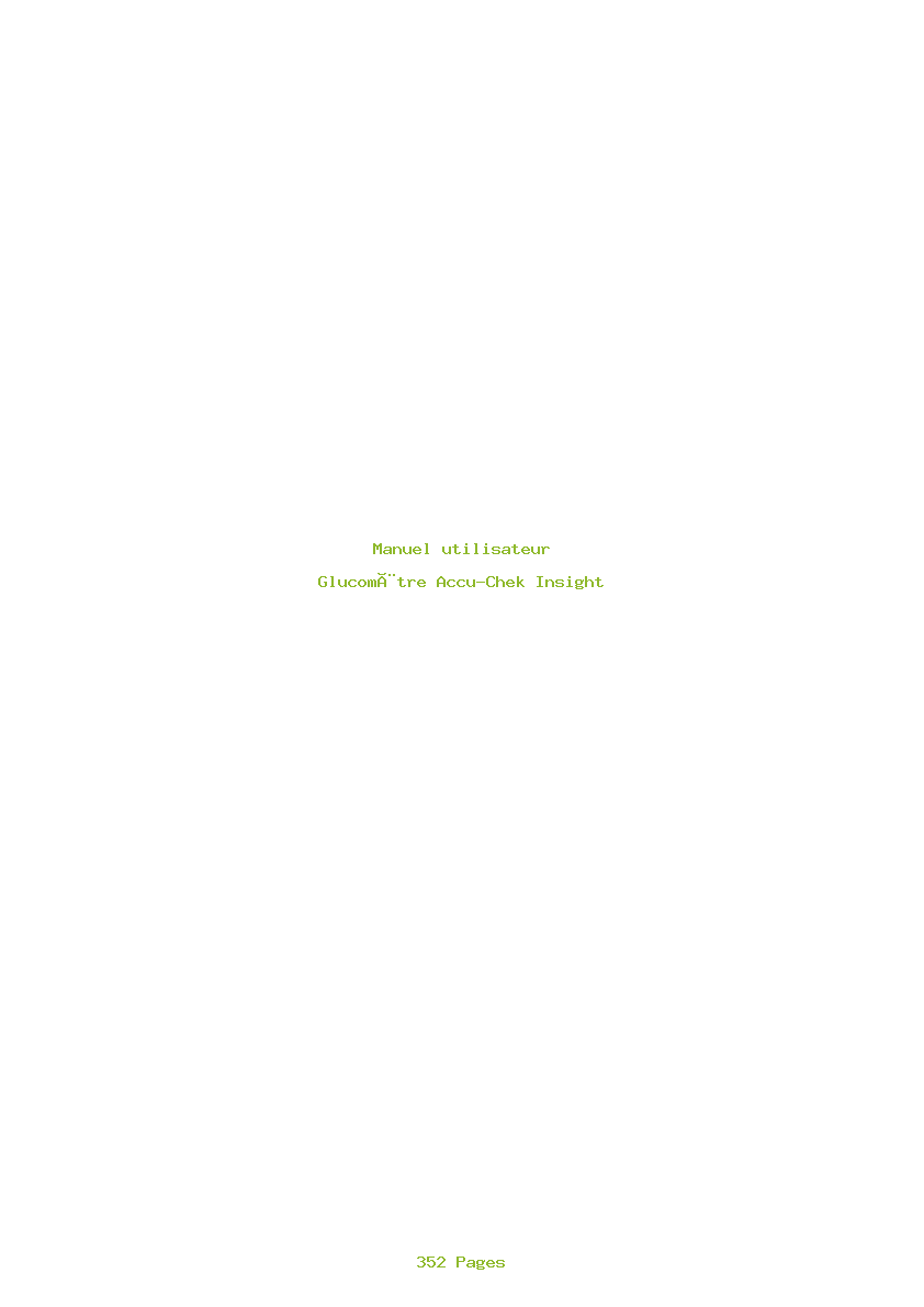 Page 1 de la notice Manuel utilisateur Accu-Chek Insight