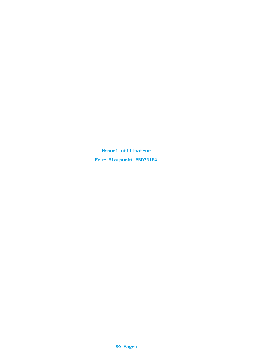 Page 1 de la notice Manuel utilisateur Blaupunkt 5BD33150