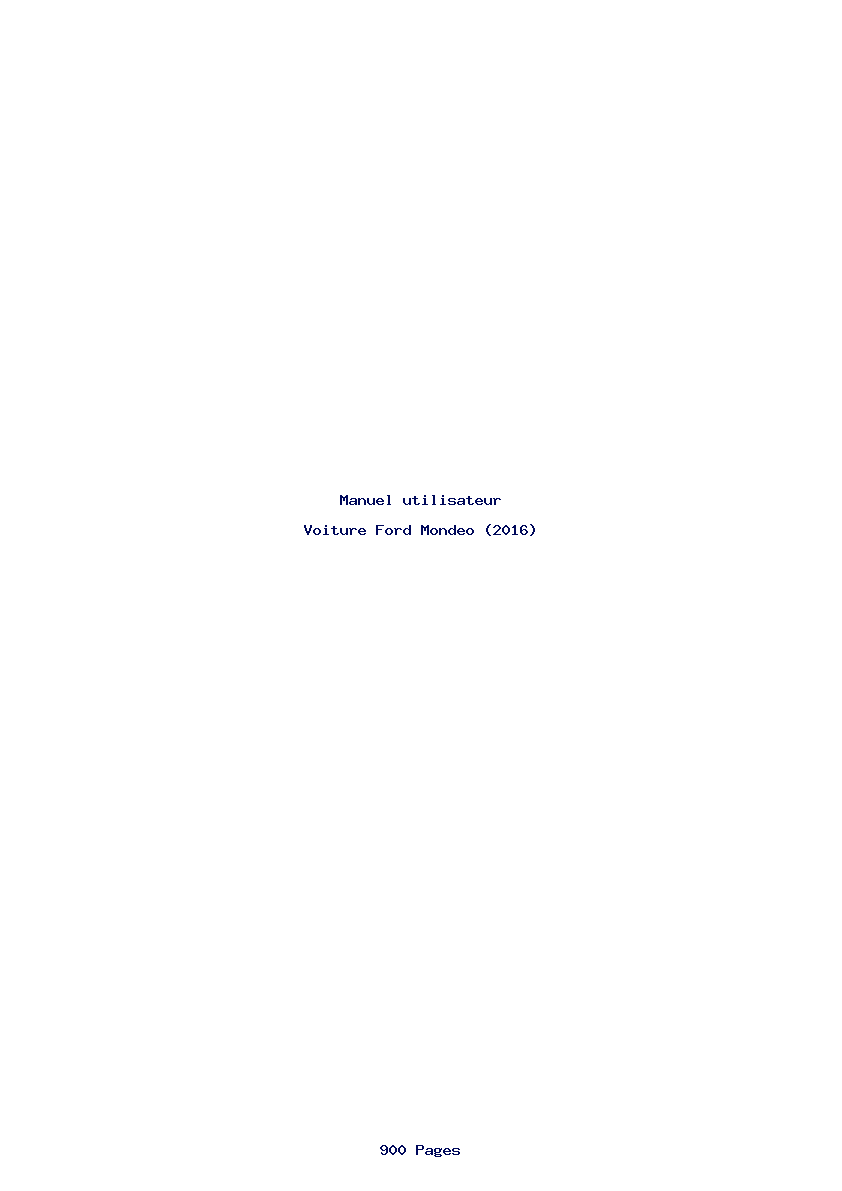 Page 1 de la notice Manuel utilisateur Ford Mondeo (2016)