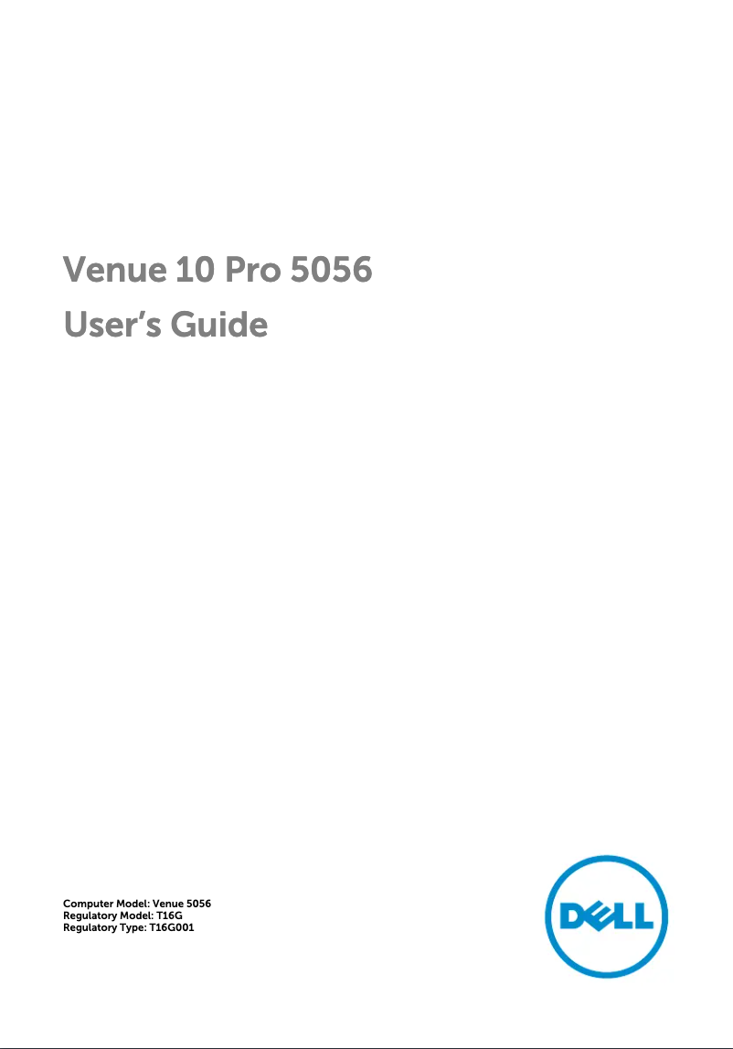 Page 1 de la notice Manuel utilisateur Dell Venue 10 Pro