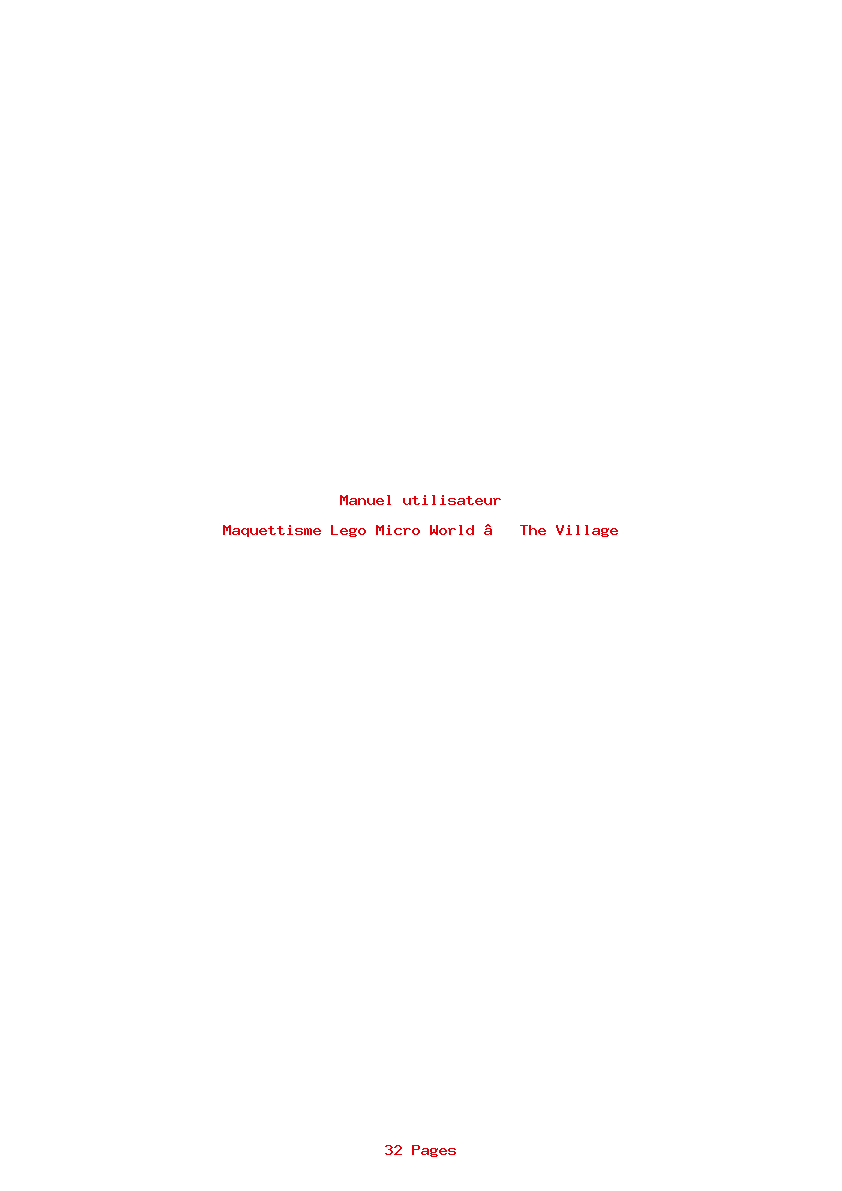 Page 1 de la notice Manuel utilisateur Lego Micro World – The Village
