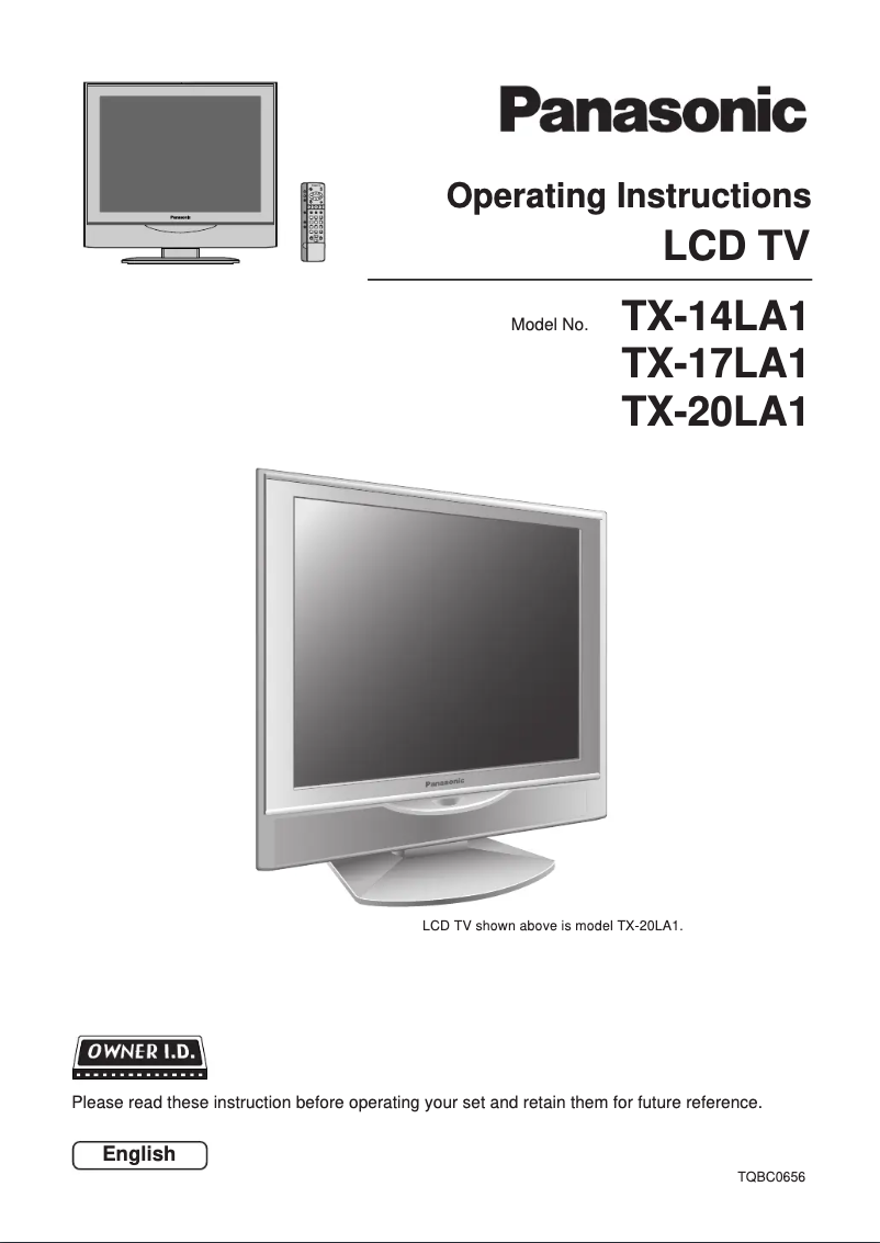 Page 1 of the manual User Manual Panasonic TX14LA1